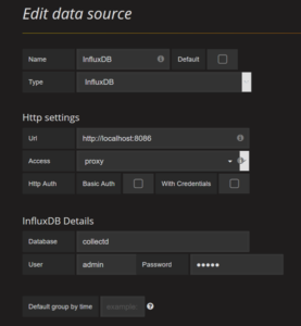 InfluxDB datasource configuration